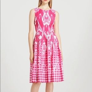 Oscar de la Renta Gingham and Ikat Dress S…
